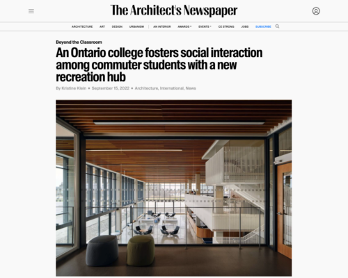 The Architects Newspaper Features the Hazel McCallion Student Centre