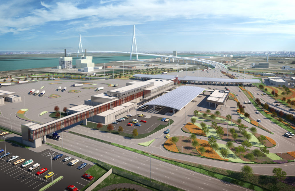 Gordie Howe International Border bridge Canadian Canada Port Entry Windsor Moriyama Teshima architect architecture building Detroit Michigan