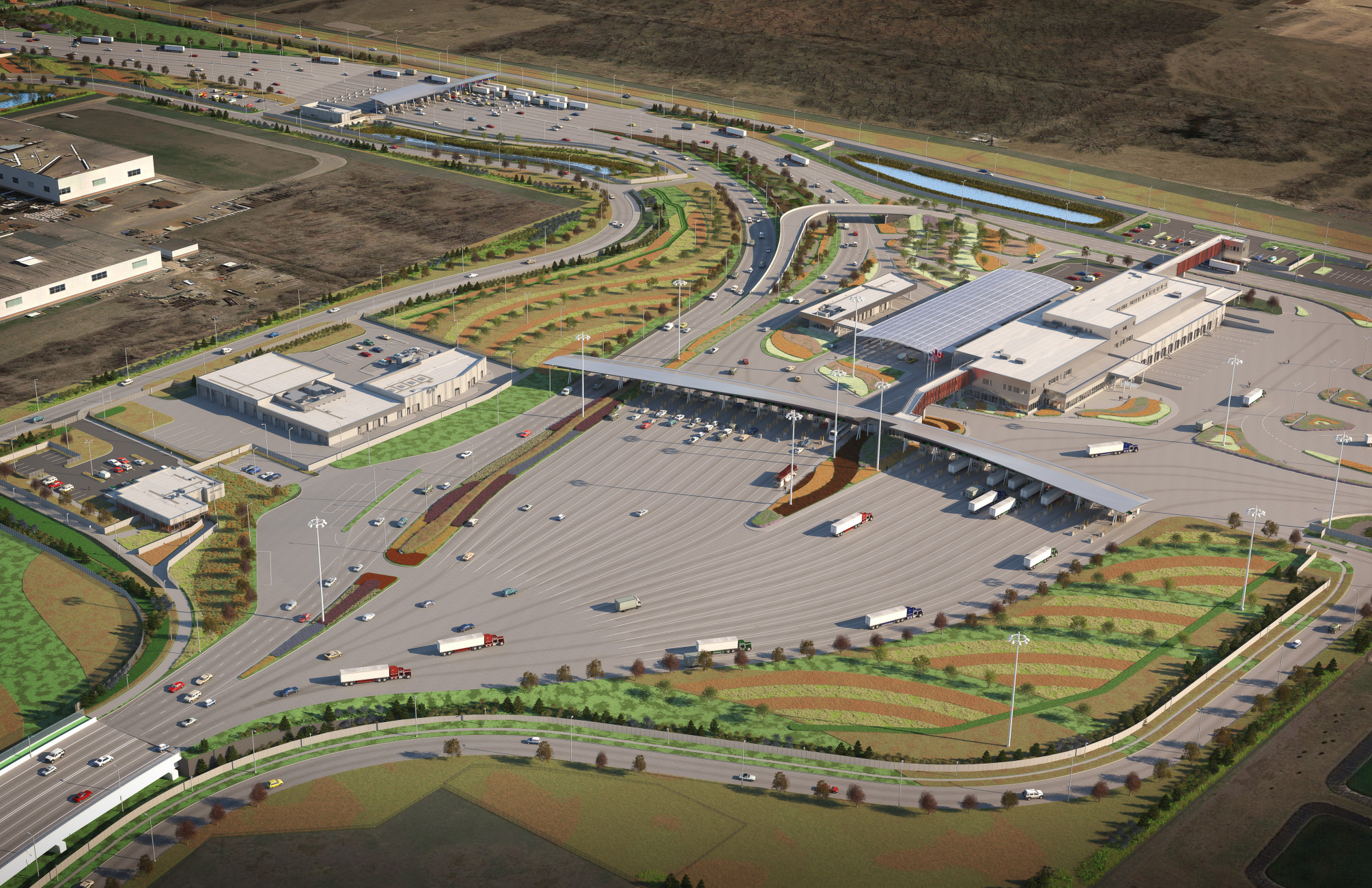 International Border bridge Canadian Canada Port Entry Windsor Moriyama Teshima architect architecture building Detroit Michigan