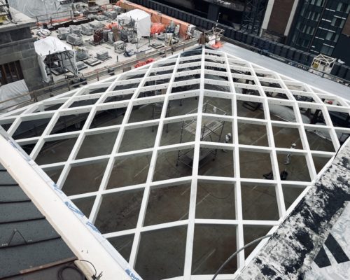 West Memorial Building Skylight Painted White