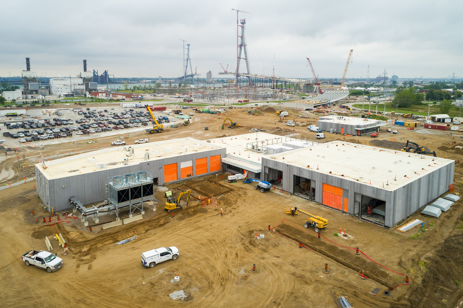Construction at the Canadian Port of Entry of the Gordie Howe International Border Crossing
