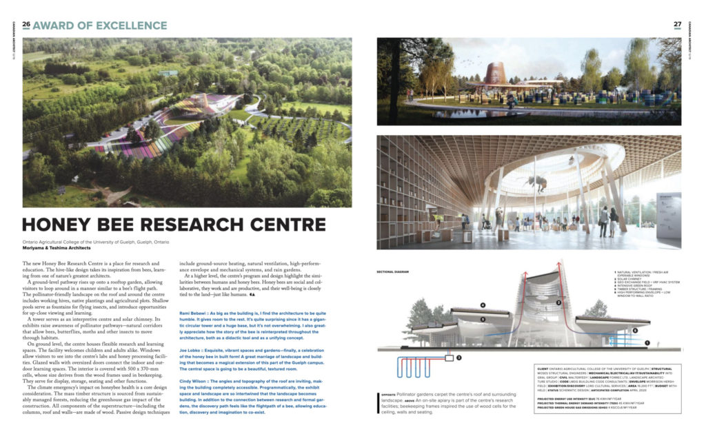 Honey Bee Research Centre University Guelph Ontario Moriyama Teshima architect architecture building design award