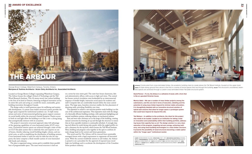 Moriyama Teshima architect architecture Toronto Ontario Canada Limberlost Place mass timber construction design building George Brown College waterfront campus