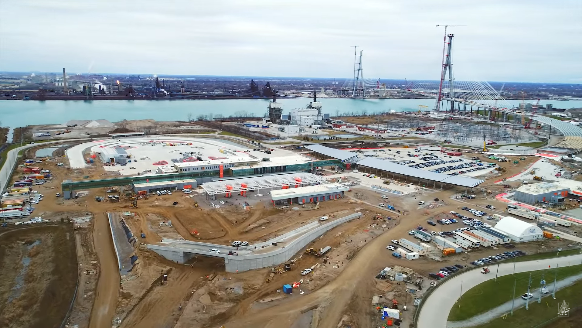 Canadian POE at the Gordie Howe Border Crossing Drone Footage December 2023