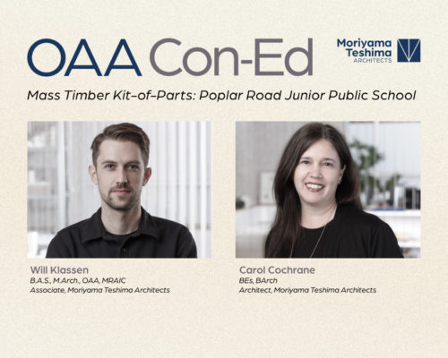 MTA architects to present Poplar Road Junior Public School at OAA Continuing Education session